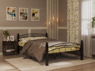 Полутороспальная кровать Гарда 15, 140х200, черная в Симферополе