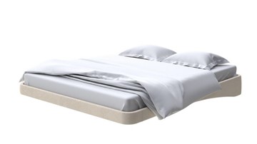 Кровать двуспальная парящая 160х200, Велюр (Ultra Песочный) в Симферополе