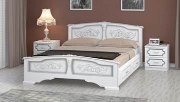 Кровать с выкатными ящиками Елена (Белый Жемчуг) 160х200 в Симферополе