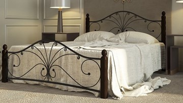 Двуспальная кровать Фортуна 1, 1600, черный/шоколад в Симферополе