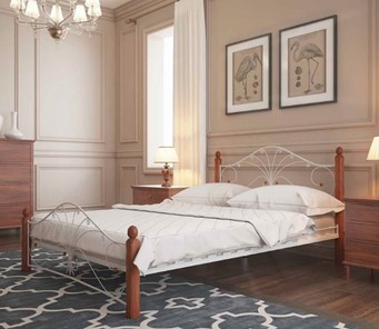Спальная кровать Фортуна 1, 1600, белый/махагон в Симферополе