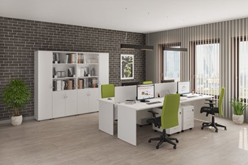 Комплект офисной мебели Комфорт (белый премиум) в Симферополе