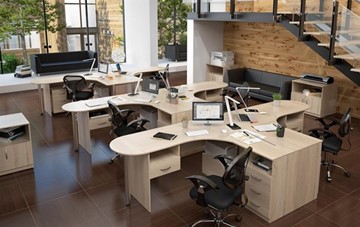 Мебель для персонала SIMPLE с эргономичными столами и тумбами в Симферополе