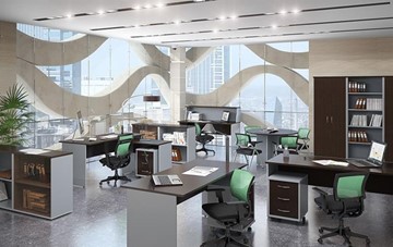 Офисный набор мебели IMAGO четыре рабочих места, стол для переговоров в Симферополе