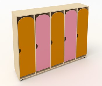 Шкаф детский ШГ5У Беж+Оранжевый+Розовый в Симферополе