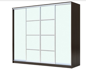 Шкаф 4-х дверный ХИТ 22-24/2-8888, с матовым стеклом, разделительные планки х2, Венге в Симферополе