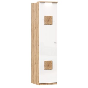 Шкаф одностворчатый с декор. накладками Фиджи 659.225, белый в Симферополе