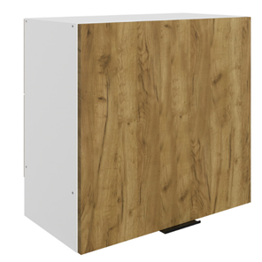 Шкаф на кухню Стоун L600 Н566 (1 дв. гл.) (белый/акация светлая) в Симферополе
