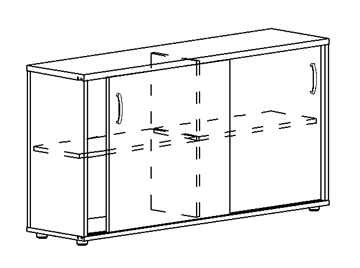 Шкаф-купе низкий Albero, для 2-х столов 60 (124,4х36,4х75,6) в Симферополе