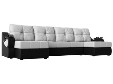 П-образный диван Меркурий П, Белый/черный (экокожа) в Симферополе