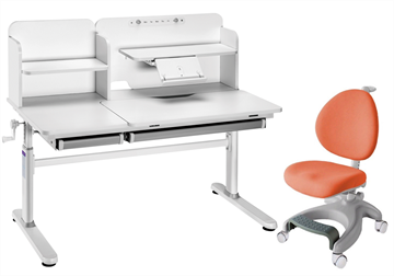 Комплект парта + кресло Iris II Grey + Cielo Orange + чехол для кресла в подарок в Симферополе