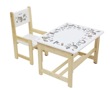 Комплект детской мебели POLINI KIDS ECO 400 SM, ЕДИНОРОГ, 68Х55 СМ, БЕЛЫЙ-НАТУРАЛЬНЫЙ в Симферополе