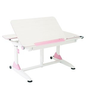 Детский стол-трансформер Эргономик G6-S с газлифтом и большим пеналом, Белый + Розовый в Симферополе