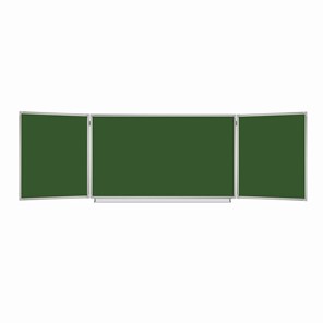 Доска  для мела 3-х элементная 100х150/300 см, 5 рабочих поверхностей, зеленая, BRAUBERG, 231707 в Симферополе