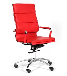 Кресло компьютерное CHAIRMAN 750 экокожа красная в Симферополе