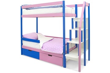 Детская 2-х ярусная кровать Svogen синий-лаванда в Симферополе