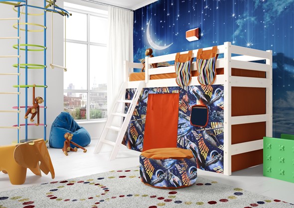 Кровать-чердак в детскую Соня, Вариант 6 Белый в Симферополе - изображение