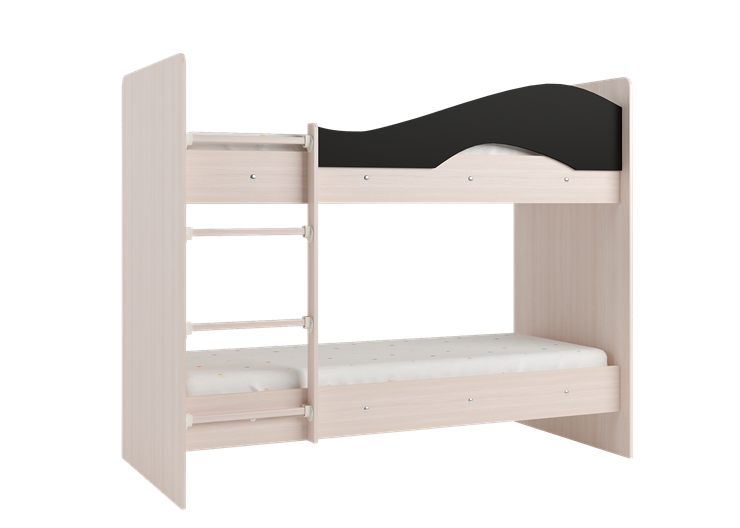 Детская  двухъярусная кровать Мая с 2 ящиками на щитах, корпус Млечный дуб, фасад Венге в Симферополе - изображение 3