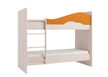 Кровать 2-ярусная Мая с 2 ящиками на щитах, корпус Млечный дуб, фасад Оранжевый в Симферополе - предосмотр 2