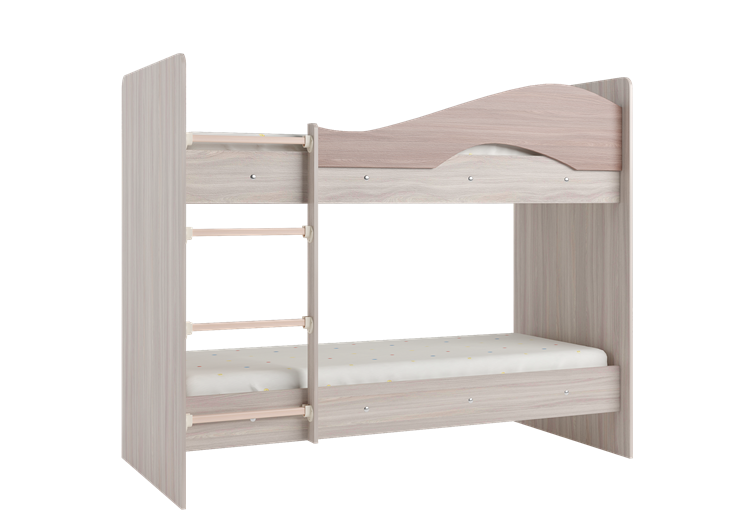 Кровать двухъярусная Мая с 2 ящиками на щитах, корпус Шимо светлый, фасад Шимо темный в Симферополе - изображение 2