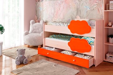 Детская 2-х ярусная кровать Соник 1.6 с ящиком, Оранжевый в Симферополе