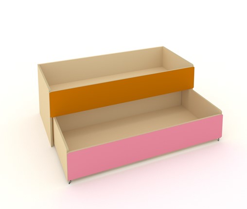 Кровать детская 2-х уровневая КД-2, Беж + Оранжевый + Розовый в Симферополе - изображение