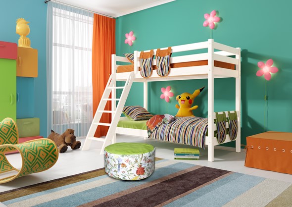 Детская двухъярусная кровать Соня, Вариант 10 Белый в Симферополе - изображение
