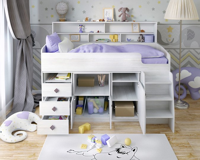 Кровать-чердак в детскую Малыш-5, цвет Винтерберг в Симферополе - изображение 3