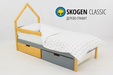 Детская кровать-домик мини Skogen дерево-графит в Симферополе - предосмотр