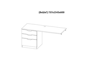 Кровать 2-х ярусная с письменным столом и шкафом POLINI Kids Simple Белый / Бетон в Симферополе - предосмотр 9