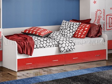 Детская кровать Алфавит (Красный) с ящиками в Симферополе