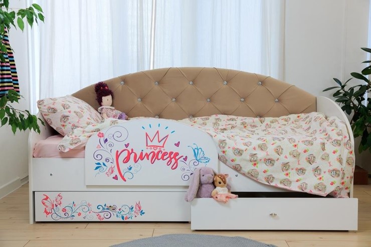 Детская кровать Эльза с бортиком, Бежевый (щиты) в Симферополе - изображение 5