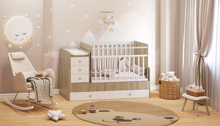Детская кровать Фея 1100 Вяз-белый в Симферополе - изображение 3