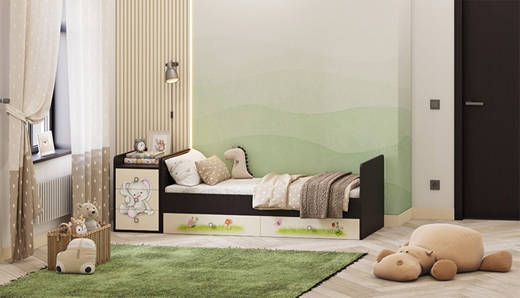 Детская кровать Фея 1100 Зайчонок Венге-бежевый в Симферополе - изображение 5