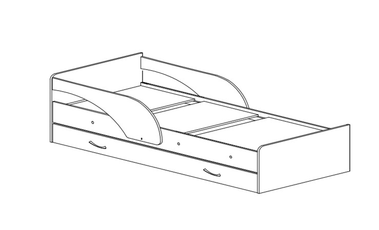 Кровать детская Максимка, цвет Млечный дуб в Симферополе - изображение 1