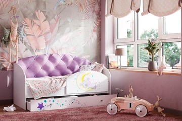 Односпальная детская кровать Звездочка с бортиком, Фиолетовый в Симферополе