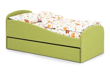 Кровать в детскую с ящиком Letmo авокадо (рогожка) в Симферополе