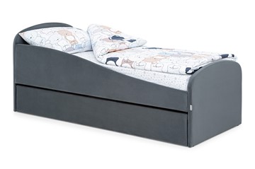 Мягкая кровать с ящиком Letmo графит (велюр) в Симферополе