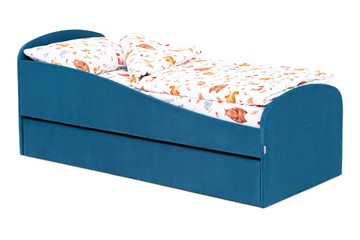 Кровать в детскую с ящиком Letmo морской (велюр) в Симферополе