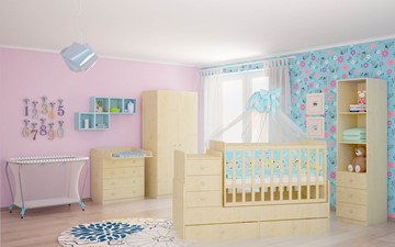 Кровать для новорожденных с комодом POLINI Kids Simple 1100 Натуральный в Симферополе - предосмотр 3
