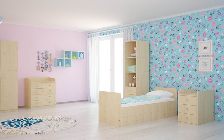 Кровать для новорожденных с комодом POLINI Kids Simple 1100 Натуральный в Симферополе - изображение 4