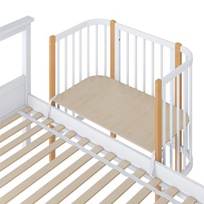 Кроватка приставная POLINI Kids Simple 105 Белый / Бук в Симферополе - предосмотр 3