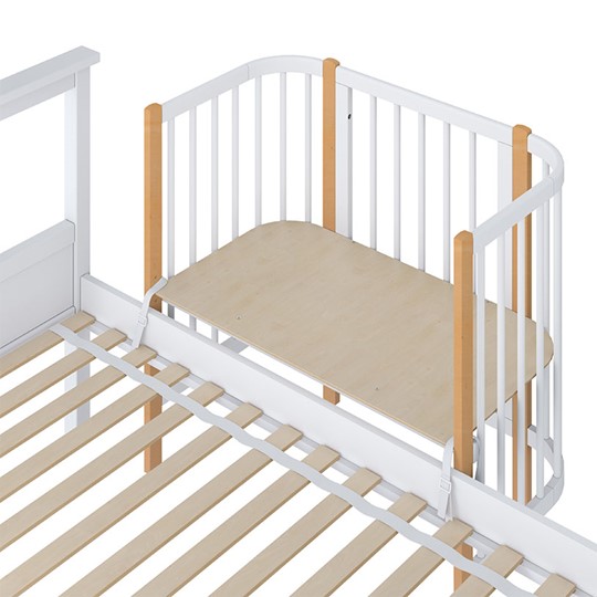 Кроватка приставная POLINI Kids Simple 105 Белый / Бук в Симферополе - изображение 3