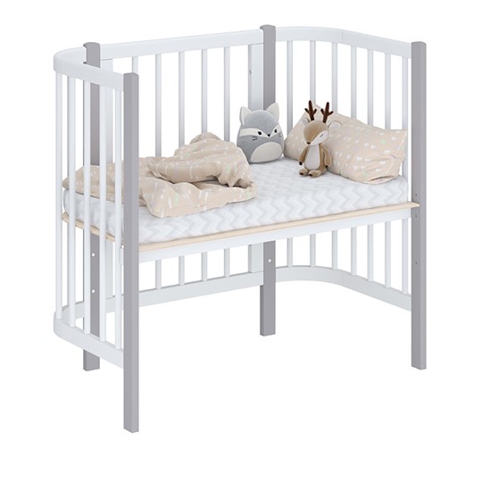 Кроватка детская приставная POLINI Kids Simple 105 Белый / Серый в Симферополе - изображение 1