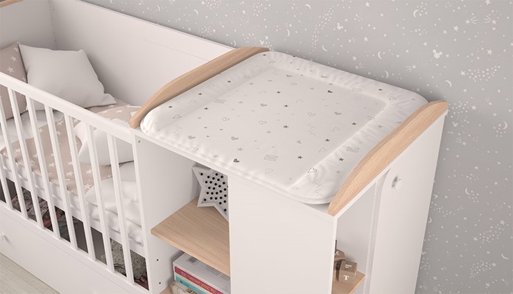 Многофункциональная кровать с комодом POLINI Kids Ameli 800 Белый / Дуб пастельный, серия AMELI в Симферополе - изображение 4