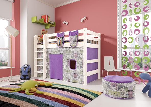 Кровать-чердак в детскую Соня,  Вариант 5 Белый в Симферополе - изображение