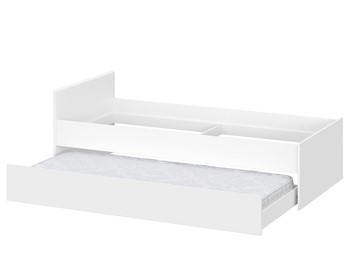 Выкатная кровать в детскую Токио, белый текстурный (одинарная (0,9х2,0) + выкатная) в Симферополе - предосмотр