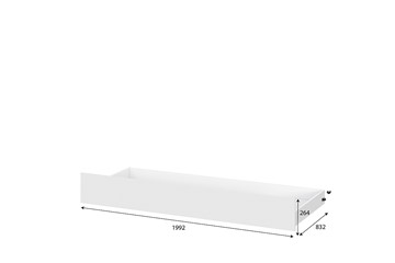 Выкатная кровать в детскую Токио, белый текстурный (одинарная (0,9х2,0) + выкатная) в Симферополе - предосмотр 4