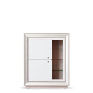 шкаф 3-х дверный (1 стеклодверь) низкий Прато 1179, Ясень светлый \ жемчуг в Симферополе