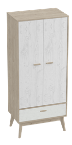 Шкаф для одежды Калгари, Дуб натуральный светлый/Белый матовый в Симферополе